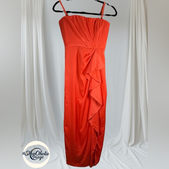 Strapless Gown Built In Corset BCBGMAXAZRIA Dress NWT Size 2 Coral - Picture 1 of 9